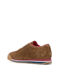 Baskets basses en daim marron Salvatore Ferragamo