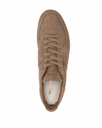 Baskets basses en daim marron Tom Ford