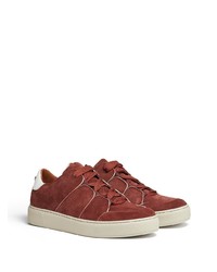 Baskets basses en daim marron Ermenegildo Zegna