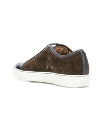 Baskets basses en daim marron Lanvin