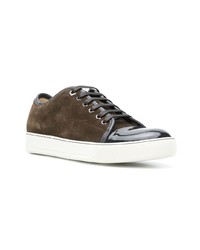 Baskets basses en daim marron Lanvin