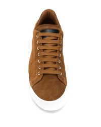 Baskets basses en daim marron Maison Margiela