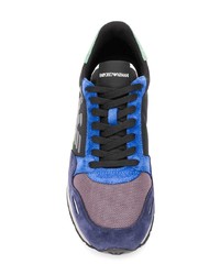 Baskets basses en daim multicolores Emporio Armani