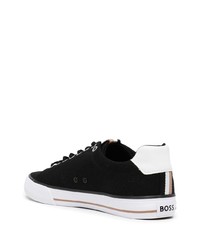 Baskets basses en daim noires et blanches BOSS