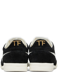 Baskets basses en daim noires et blanches Tom Ford