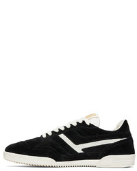 Baskets basses en daim noires et blanches Tom Ford