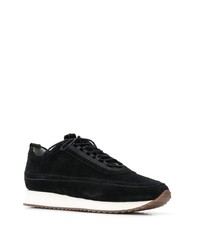 Baskets basses en daim noires et blanches Grenson