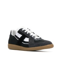 Baskets basses en daim noires et blanches Maison Margiela