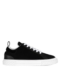 Baskets basses en daim noires et blanches Giuseppe Zanotti