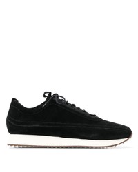 Baskets basses en daim noires et blanches Grenson