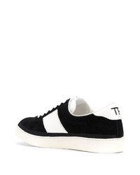 Baskets basses en daim noires et blanches Tom Ford