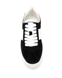 Baskets basses en daim noires et blanches Tom Ford