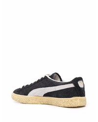 Baskets basses en daim noires et blanches Puma