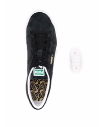 Baskets basses en daim noires et blanches Puma