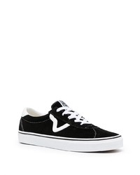 Baskets basses en daim noires et blanches Vans