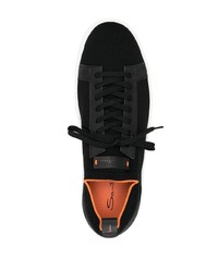 Baskets basses en daim noires Santoni