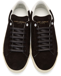 Baskets basses en daim noires Saint Laurent