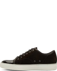 Baskets basses en daim noires Lanvin