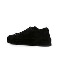 Baskets basses en daim noires Ann Demeulemeester Blanche