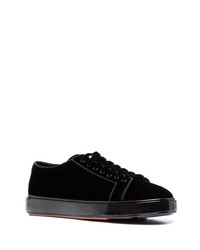 Baskets basses en daim noires Santoni