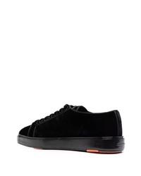 Baskets basses en daim noires Santoni