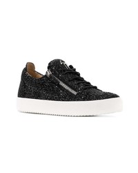 Baskets basses en daim noires Giuseppe Zanotti Design