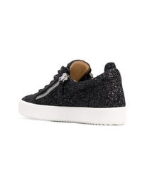 Baskets basses en daim noires Giuseppe Zanotti Design