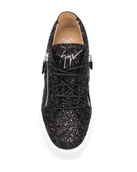 Baskets basses en daim noires Giuseppe Zanotti Design