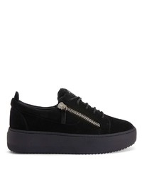 Baskets basses en daim noires Giuseppe Zanotti