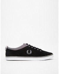 Baskets basses en daim noires Fred Perry