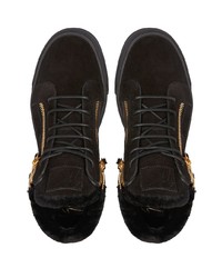 Baskets basses en daim noires Giuseppe Zanotti