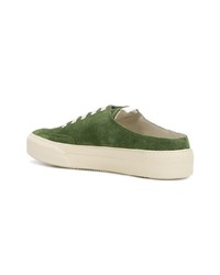 Baskets basses en daim olive Sunnei