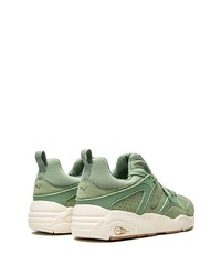 Baskets basses en daim olive Puma