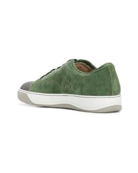 Baskets basses en daim olive Lanvin