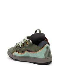 Baskets basses en daim olive Lanvin