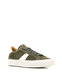 Baskets basses en daim olive Scarosso