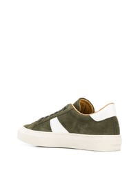 Baskets basses en daim olive Scarosso