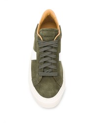 Baskets basses en daim olive Scarosso