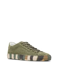 Baskets basses en daim olive Hide&Jack