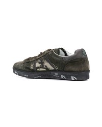 Baskets basses en daim olive White Premiata