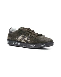 Baskets basses en daim olive White Premiata