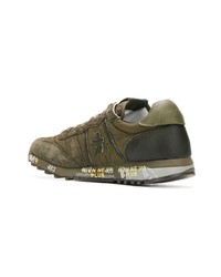 Baskets basses en daim olive White Premiata