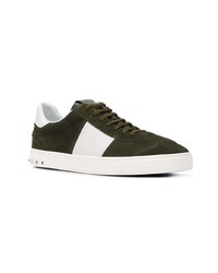 Baskets basses en daim olive Valentino