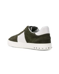 Baskets basses en daim olive Valentino