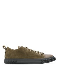 Baskets basses en daim olive Giuseppe Zanotti