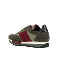 Baskets basses en daim olive Moncler