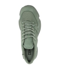 Baskets basses en daim olive Camper