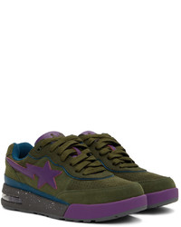 Baskets basses en daim olive BAPE