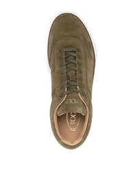 Baskets basses en daim olive Tod's