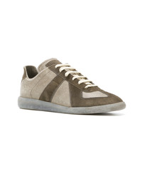 Baskets basses en daim olive Maison Margiela